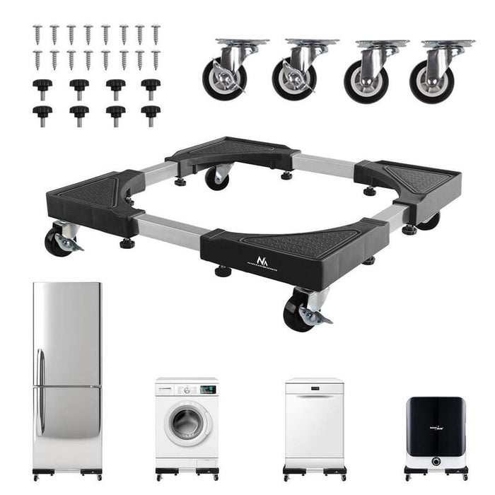 Maclean Mc-119 B Soporte Móvil Para Lavadora, Base Con Bloqueo De Ruedas, 700-900 Mm De Ancho, Universal, Hasta 200 Kg