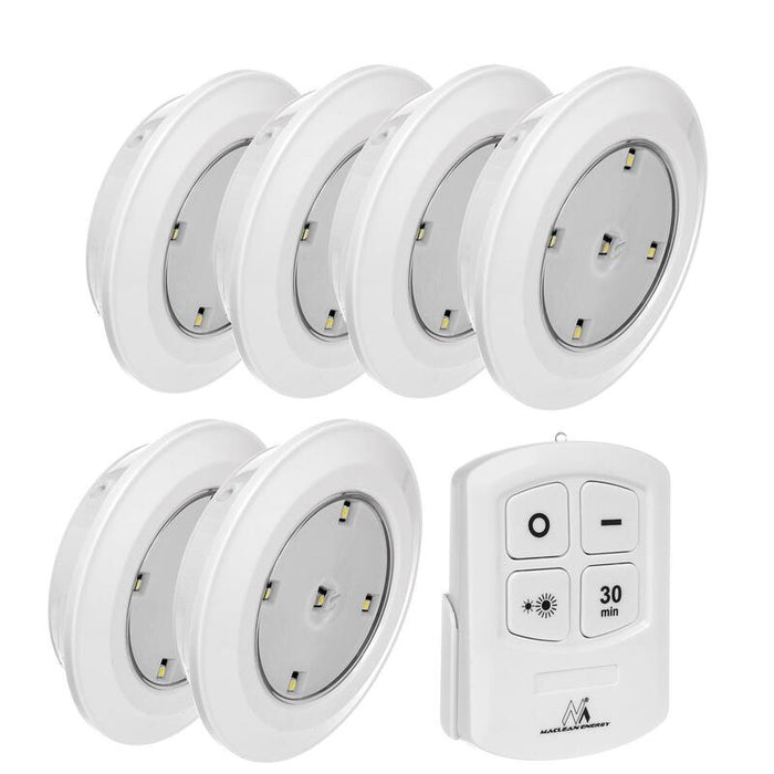 Maclean Mce165 6 Lamparas Led Con Mando A Distancia 3xaaa Battery Pilot
