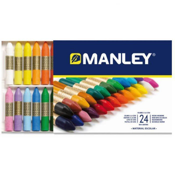 Manley Estuche De 24 Ceras 60mm Colores Surtidos