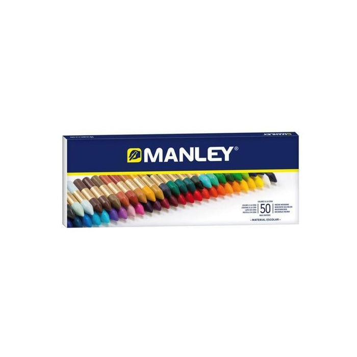 Manley Estuche De 50 Ceras Blandas 60mm Colores Surtidos