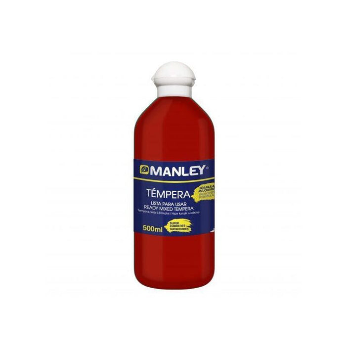 Manley Témpera Preparada Botella De 500ml Rojo