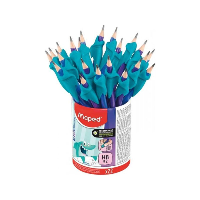 Maped Kidy Lern Bote De 22 Lapices De Grafito 2hb Con Guia Para Dedos - Guia Extraible - Apta Para La Mayoria De