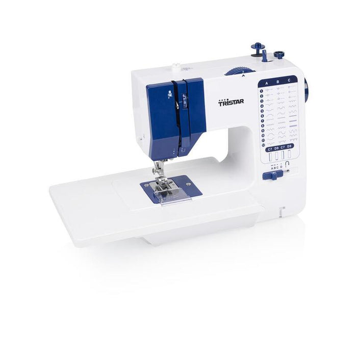 Tristar Sm-6005 Sewing Machine, 38 Built-In Patterns, White Blue
