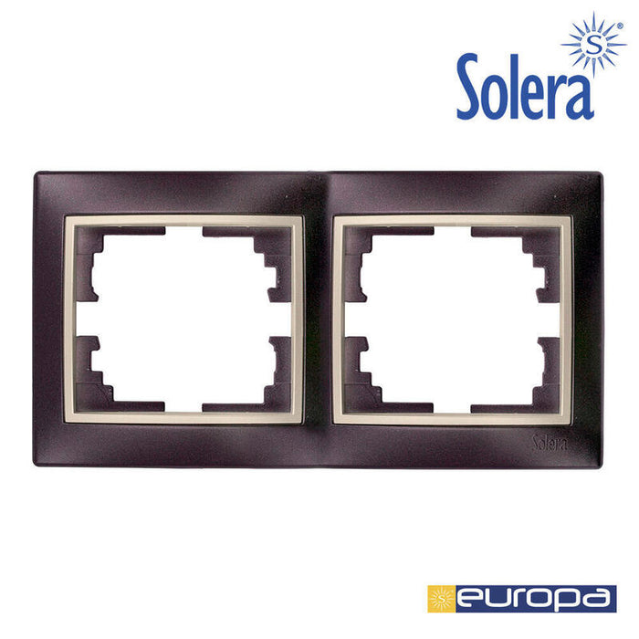 Marco Para 2 Elementos Horizontal Marco Negro Y Aro Perla 154x81x10mm S.Europa Solera Erp72nu