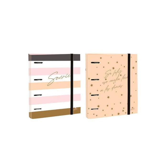 Mariola Carpeblock 4 Anillas Mixtas 40mm Folio C/Goma Cartón Forrado Plastificado 6 Frases Diseños Surtidos