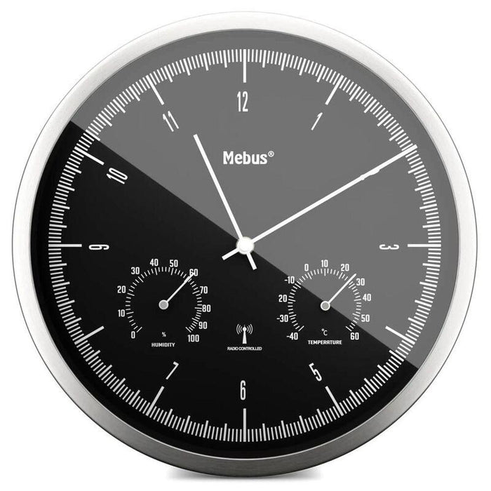 Mebus 19777 Radio Reloj De Pared Con Termohigrómetro