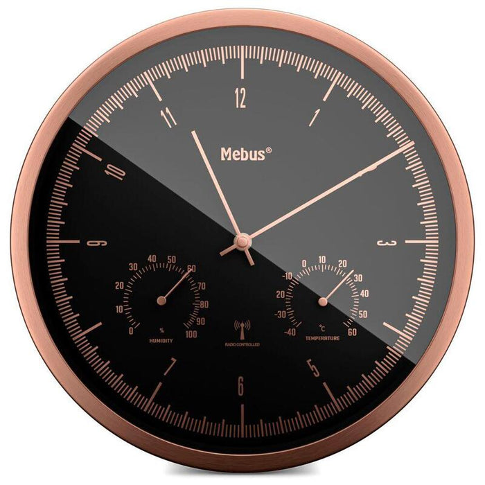 Mebus 19778 Radio Reloj De Pared Con Termohigrómetro