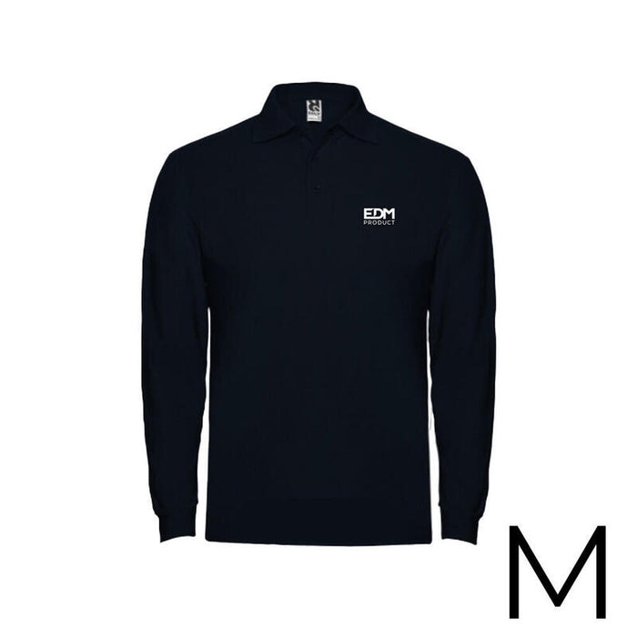 *Merchandising* Polo Negro Manga Larga Talla-M 65% Poliéster 35% Algodon Edm