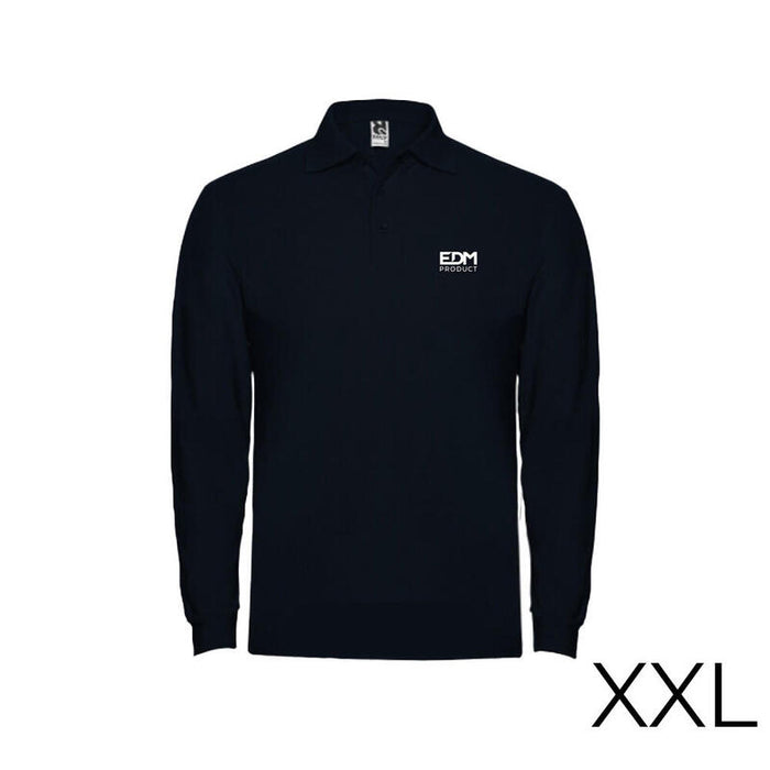 *Merchandising* Polo Negro Manga Larga Talla-Xxl 65% Poliéster 35% Algodon Edm