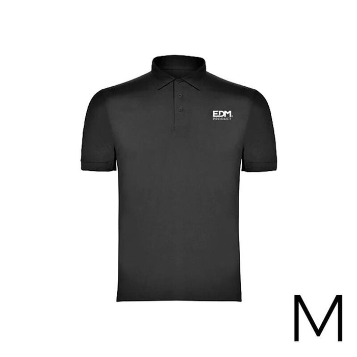 *Merchandising* Polo Negro Talla-M Manga Corta Bordado Edm