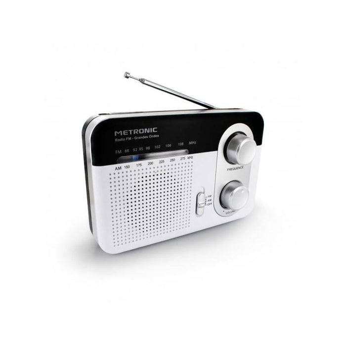 Metronic Radio Portatil Am/Fm Y Onda Larga - Colo Blanco