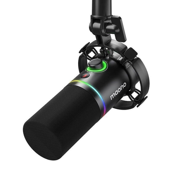 Micrófono  Maono Pd200x Rgb Negro  Usb Para Grabación Y Transmisión En Pc
