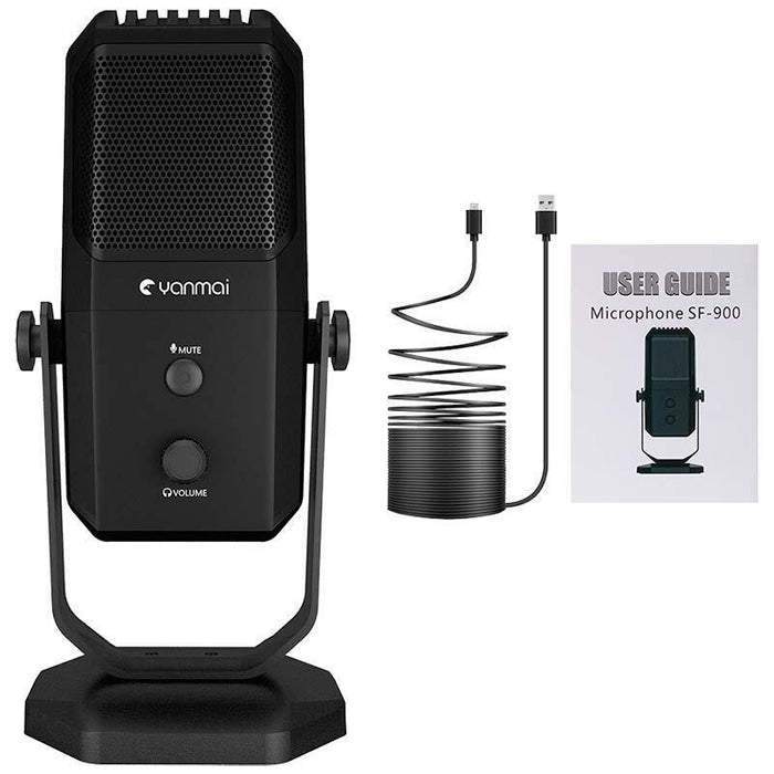 Micrófono Yanmai Sf-900 Usb Negro Para Grabación Y Transmisión En Pc