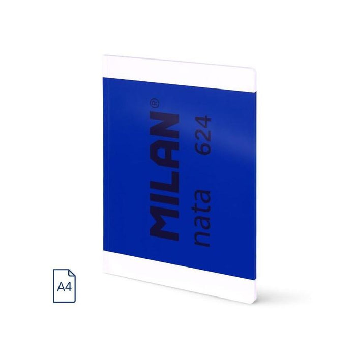 Milan Nata 624 Libreta Encolada Formato A4 Liso - 48 Hojas De 95 Gr/M2 - Microperforado - Azul