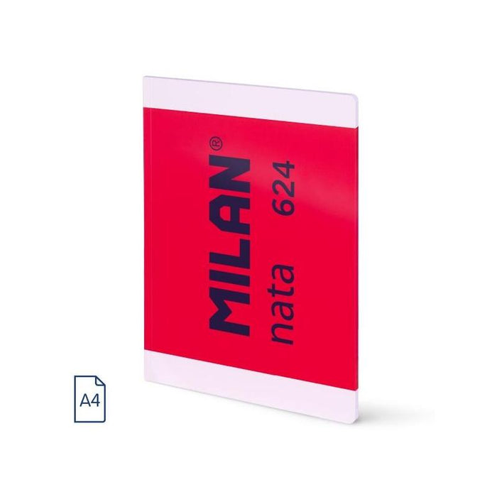 Milan Nata 624 Libreta Encolada Formato A4 Liso - 48 Hojas De 95 Gr/M2 - Microperforado - Rosa
