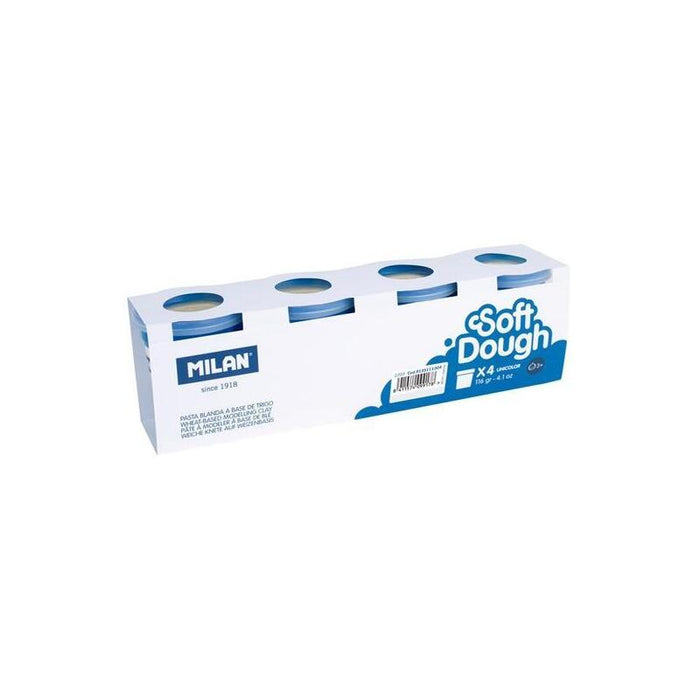 Milan Pasta Blanda Soft Dough Caja 4 Botes 116gr Blanco
