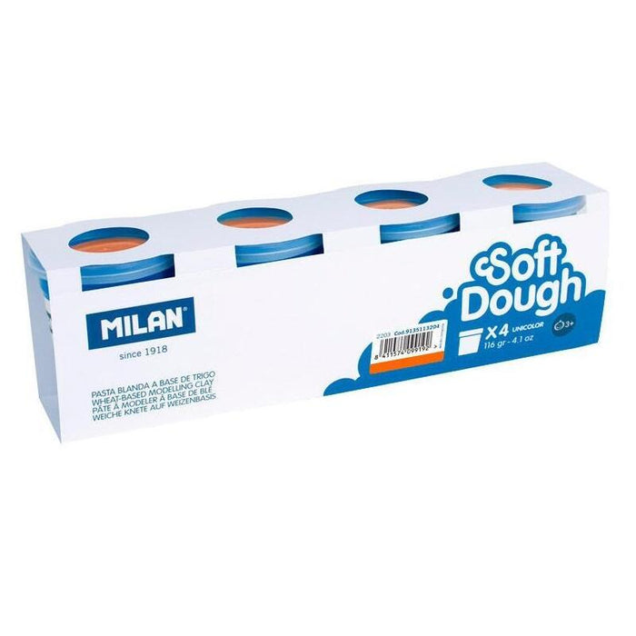 Milan Pasta Blanda Soft Dough Caja 4 Botes 116gr Naranja