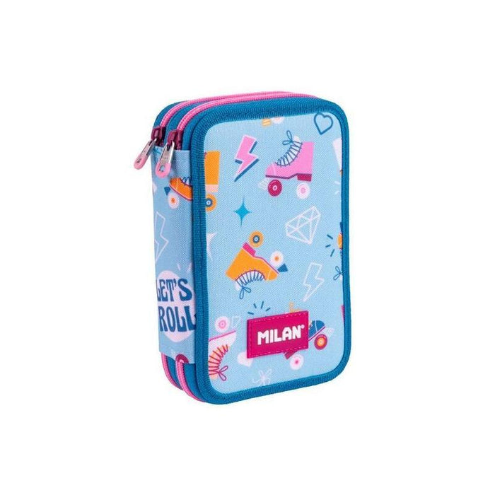 Milan Plumier 2 Pisos Con Contenido Serie Especial Roller 2