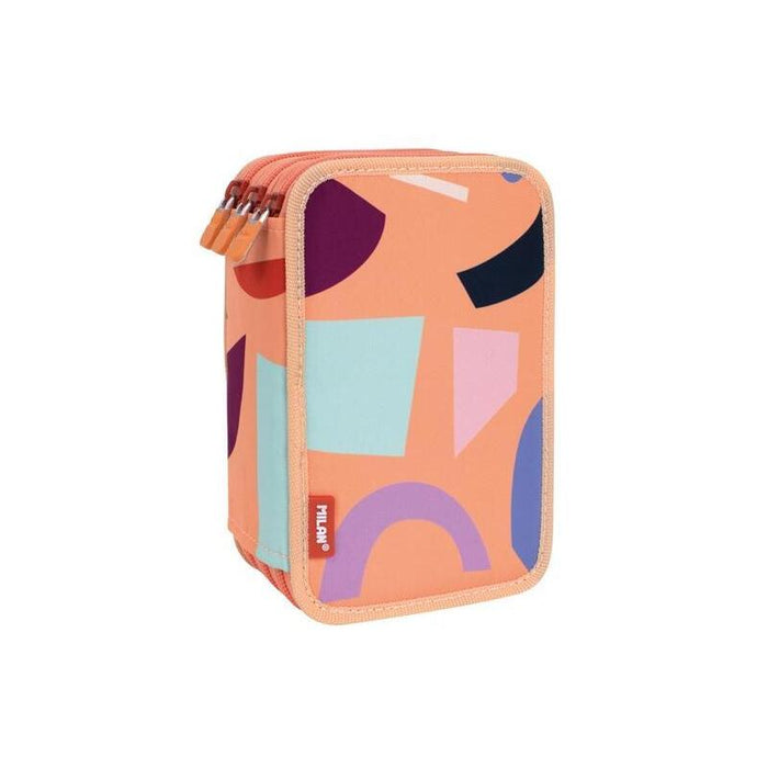 Milan Plumier 3 Pisos Con Contenido Serie Especial Fun Animals Naranja