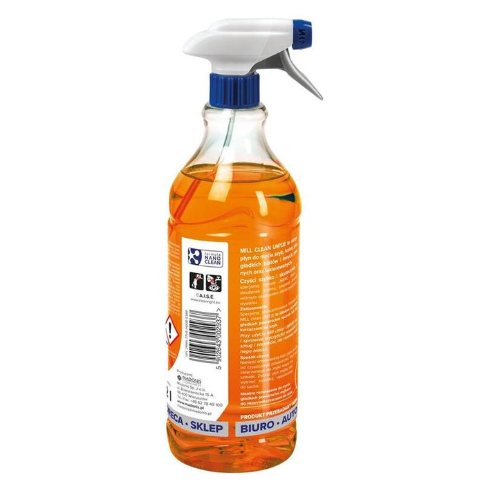 Mill Clean Líquido Limpiador Para Ventanas, Cristales, Espejos, Azulejos Con Aroma De Naranja 1,22 L