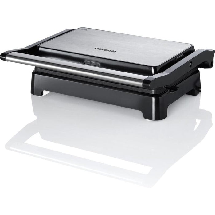 Mini Grill Gorenje Sm701sb  Potencia 700 W, Placa Fija, Acero Inoxidable Negro