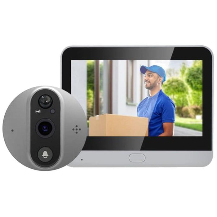 Mirilla  Escam C89 Visión Nocturna Pir Audio Bidireccional Plata  Digital