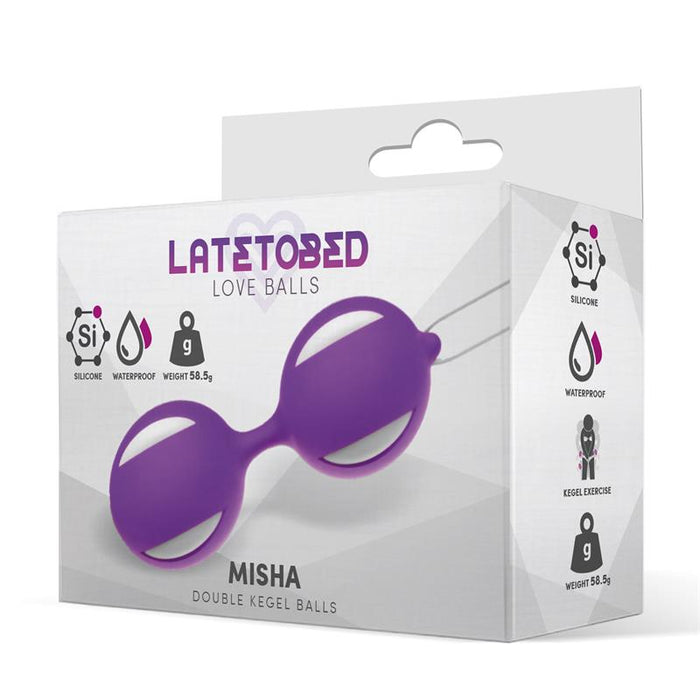 Misha Bola De Kegel Doble Silicona Púrpura