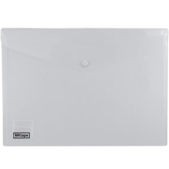 Mktape Pack De 2 Sobres Portadocumentos Con Broche - Plastico - Tamaño A4 - Transparente