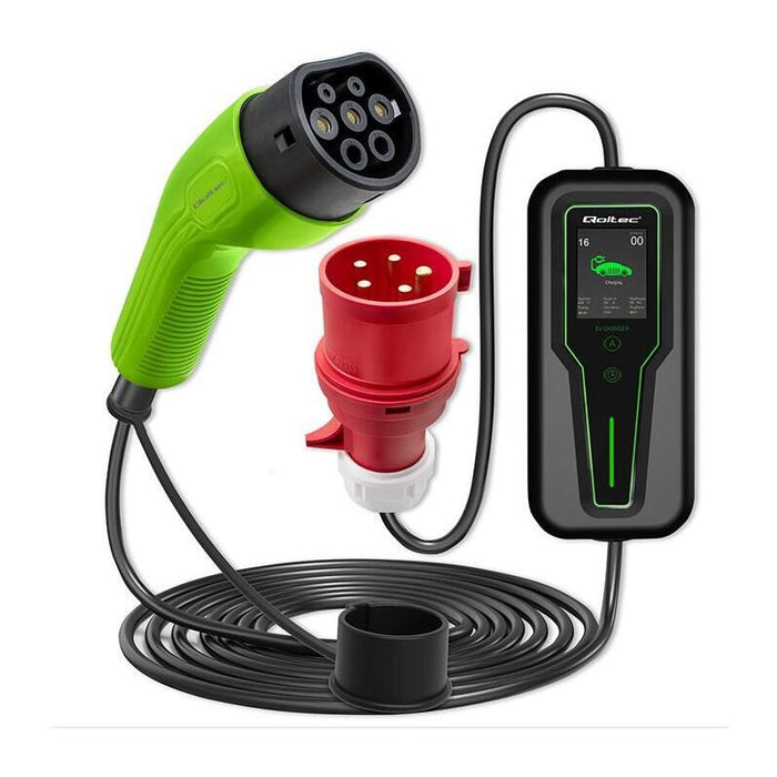 Mobilna Ladowarka Do Samochodu Elektrycznego Ev Z Regulacja 2w1 Typ2 11kw 3 Fazy Cee 5 Pin Lcd Przenosna Wallbox 5m
