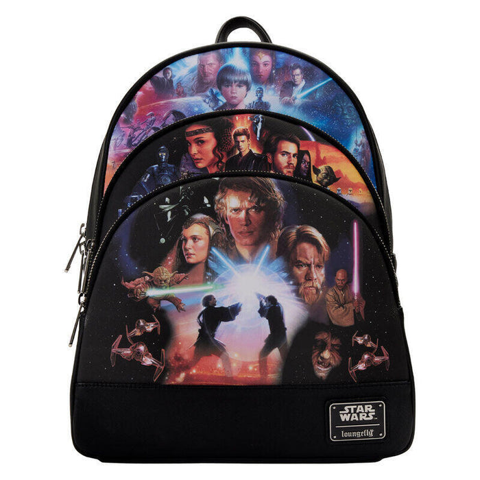 Mochila Trilogia De Precuelas Star Wars Loungefly 34cm