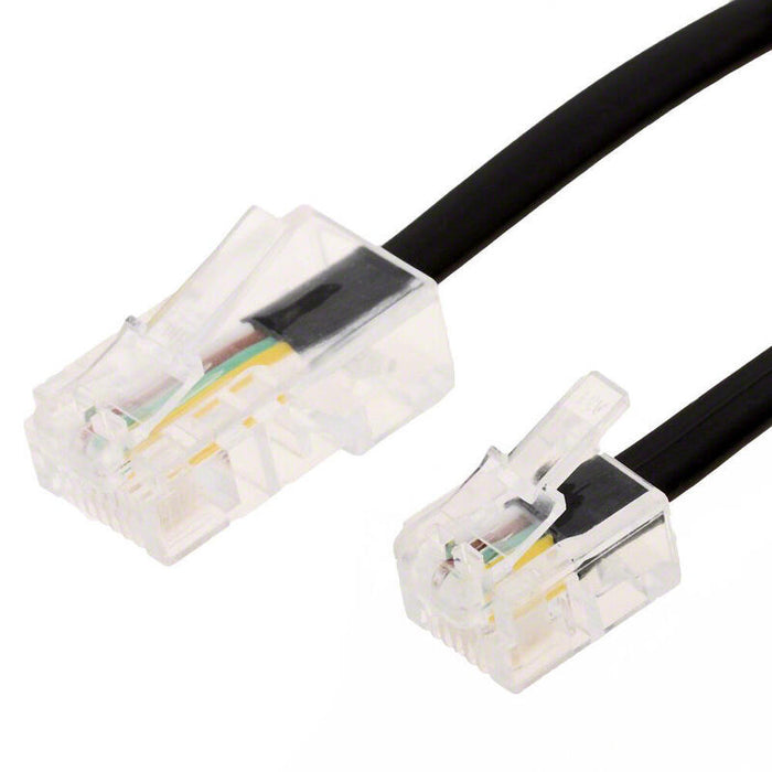 Modularcable Rj Isdn-Wemern-Mecker 8/4 > Wemern-Mecker 6/4 Negro 1,0m