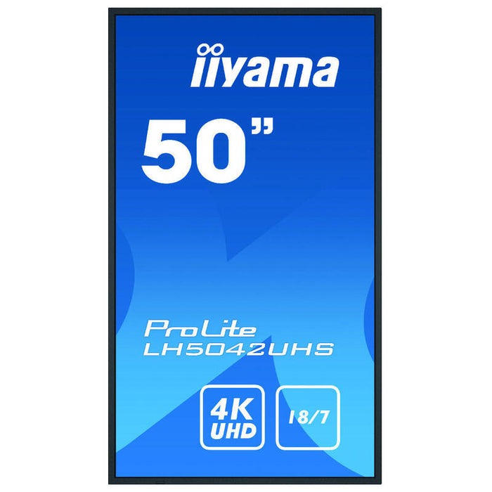 Monitor Iiyama Lh5042uhs-B3 Pantalla De Señalización Pizarra De Caballete Digital 125,7 Cm (49.5") Va 4k Ultra Hd Negro Android 8.0