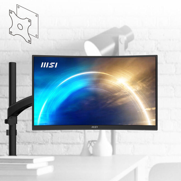 Monitor Led 27  Msi Pro Mp271ca Negro Curvo