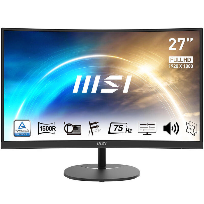Monitor Led 27  Msi Pro Mp271ca Negro Curvo