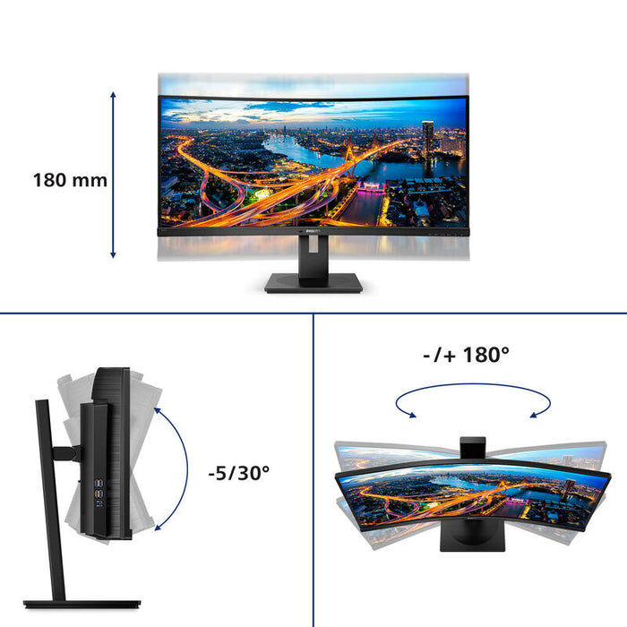 Monitor Philips 345b1c/00 31,5'' Panel Va, 3440x1440 100hz, Dp/Hdmix2/Usb