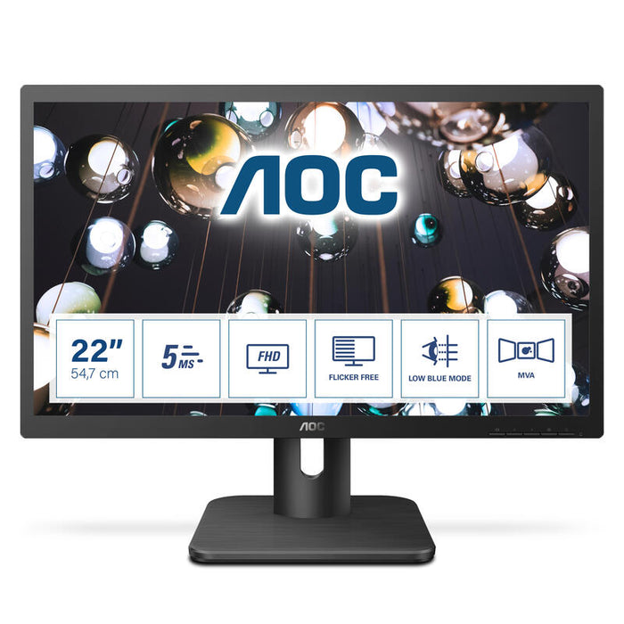 Monitor Reacondicionado Aoc 21.5" 22e1q Led 1920 X 1080 Full Hd 1080p Hdmi Dvi Vga  Salida De Audio