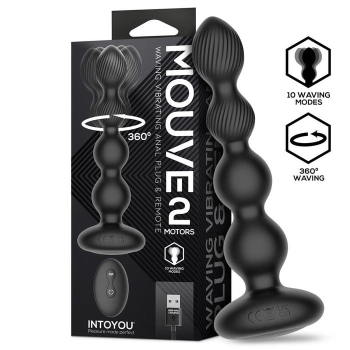 Mouve Plug Anal Con Waving Y Vibración Con Control Remoto 2 Motores