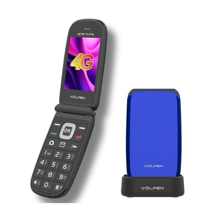 Movil Volfen Astro Flip 4g Pantalla Xxl Tipo Choncha Azul