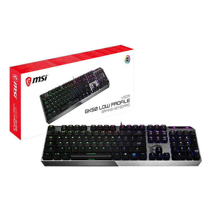 Msi Vigor Gk50 Low Profile Teclado Usb Qwerty Inglés De Ee. Uu. Negro, Metálico