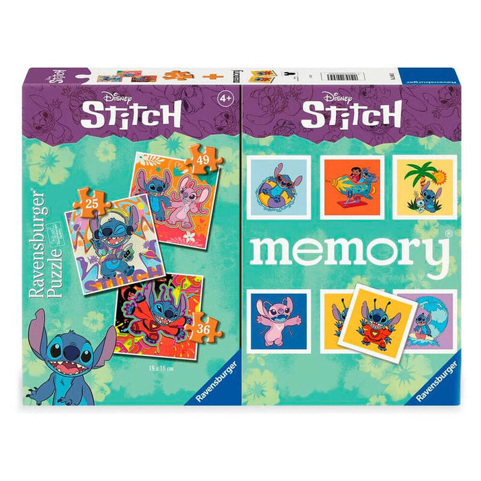 Multipack Memory + 3 Puzzles Stitch Disney