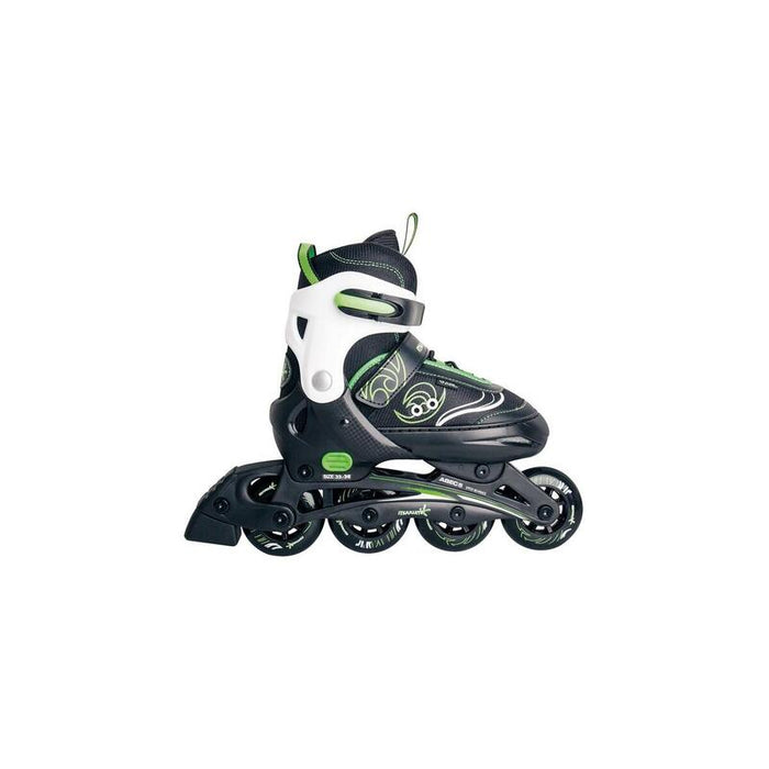 Muuwmi Tamaño De Entrada Infantil Ajustable. 37-40, Patines En Línea Verde/Negro 427au