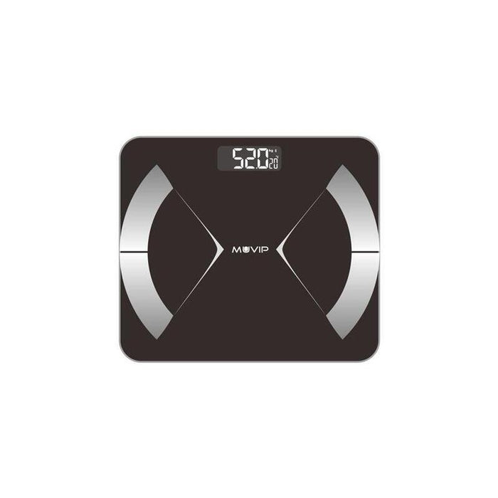 Muvip Body Muscle Bascula De Baño Digital Bluetooth - Pantalla Lcd - Plataforma De Cristal Templado - 10 Memorias - Peso Max. 180kg - Auto Apagado