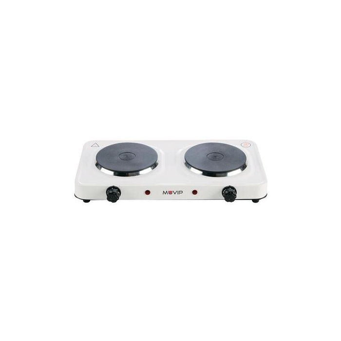 Muvip Cocina Electrica De 2 Placas 2000w - 5 Niveles De Potencia - Termostato Con Sistema De Seguridad