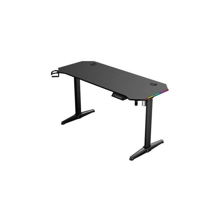 Muvip Mesa Gaming Pro1600 Xl Motorizada Fibra Carbono - Luz Rgb Sound