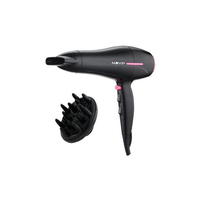 Muvip Secador De Pelo 2200w - Motor Dc - 2 Velocidades Y 3 Temperaturas - Boton Aire Frio - Gancho Para Colgar