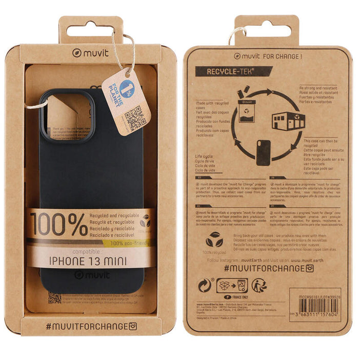 Muvit For Change Funda Apple Iphone 13 Mini Recicletek Negra