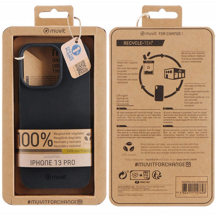 Muvit For Change Funda Apple Iphone 13 Pro Recicletek Negra