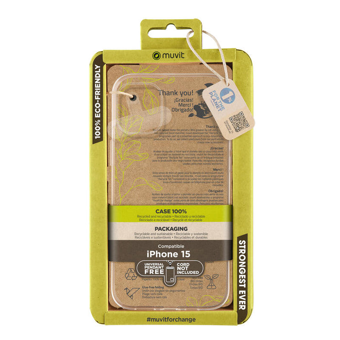 Muvit For Change Funda Recycletek Compatible Con Apple Iphone 15 Transparente
