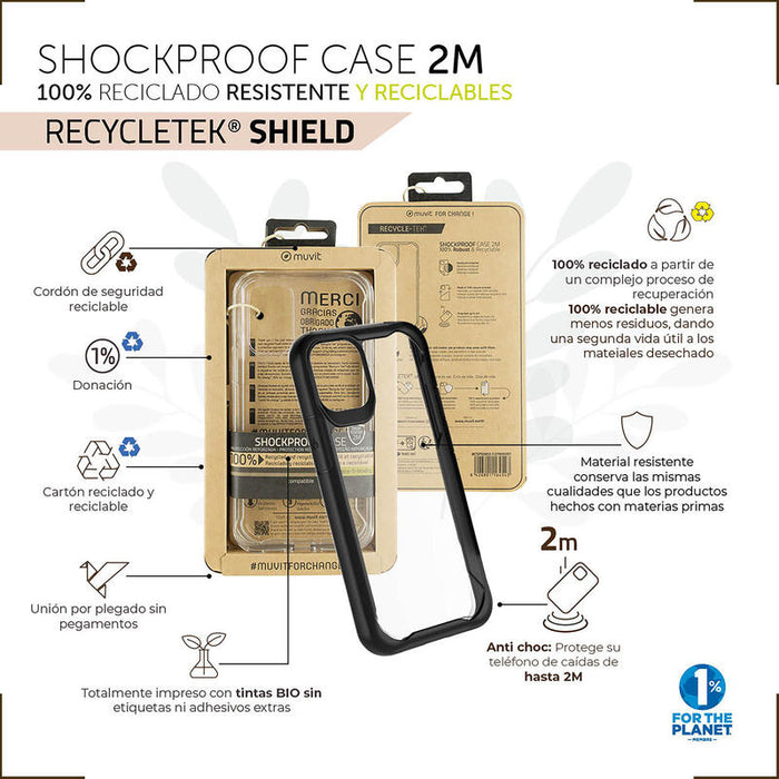 Muvit For Change Funda Shockproof 2m Compatible Con Apple Iphone 14 Transparente