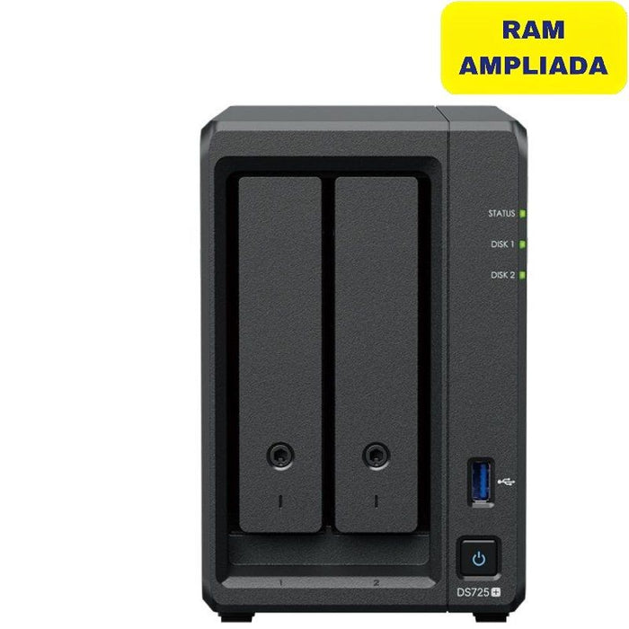 Nas Synology Diskstation Ds725+ 2 Bahías 3.5'- 2.5' 16gb Ddr4 Formato Torre